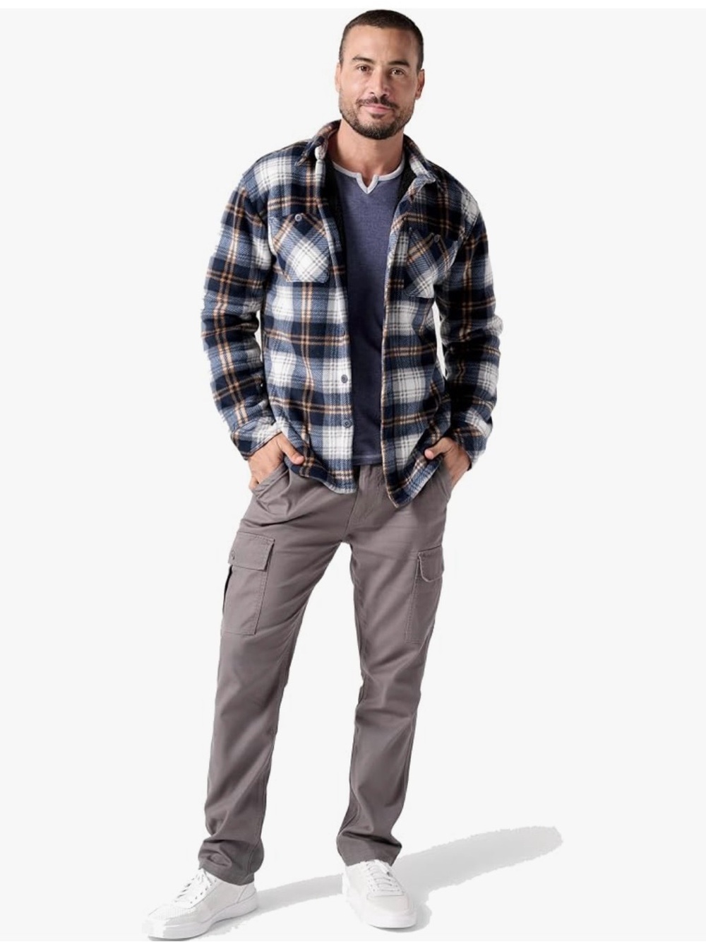 Boston Traders Men’s Sherpa-Lined Jacket in Heather Gray. XXL